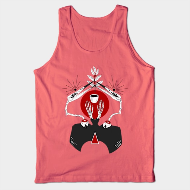 Coffee Heron Cultists Tank Top by conflictedlizard